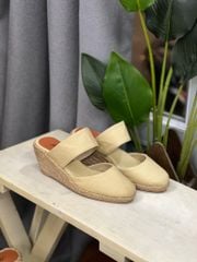 YAPAK - Dép Cói Sục Kín Mũi Đế Xuồng 6cm