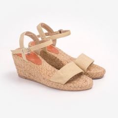 HOÀNG QUYÊN THẤP - Sandal Cói Đế Xuồng Quai Ngang 6cm