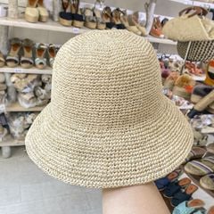 Nón Móc Thủ Công Sợi Cọ Raffia Tự Nhiên Vành 8cm - CAM LÂM 8