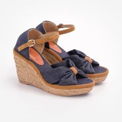 MISS GRAY - Sandal Cói Đế Xuồng Phối Quai Nơ 8cm