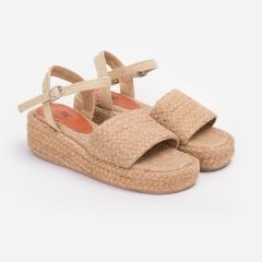 QUỲNH NHƯ - Sandal Thuần Cói Quai Ngang Đế Bằng Quai Gài 4cm